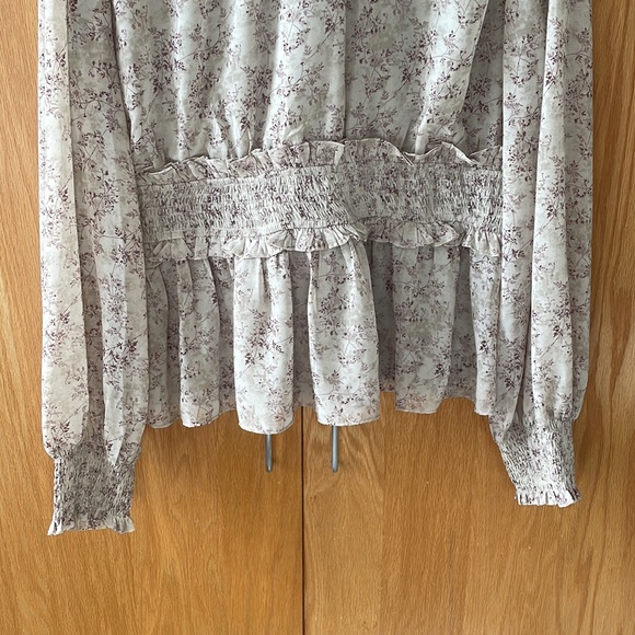 NWOT perfectlyPriscilla boutique sz 22/24 Give Me A Sign Floral Top - Light Sage - Picture 2 of 8